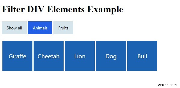 Làm cách nào để lọc một phần tử DIV dựa trên tên lớp của nó với CSS và JavaScript? 