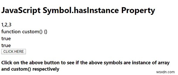 Thuộc tính JavaScript Symbol.hasInstance 
