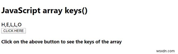 Phương thức array.keys () trong JavaScript 