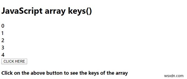 Phương thức array.keys () trong JavaScript 