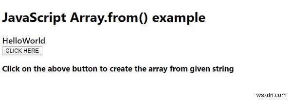 Phương thức JavaScript Array.from () 