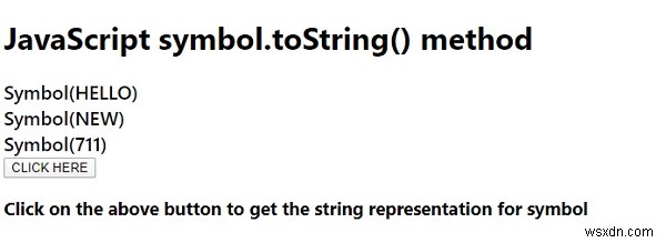 JavaScript Symbol.toString () 