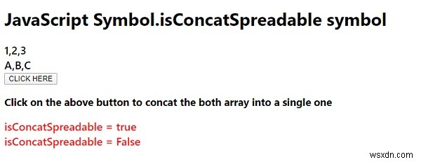 JavaScript Symbol.isConcat Biểu tượng phổ biến 