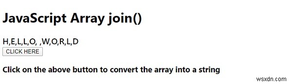 Mảng. phương thức join () trong JavaScript 