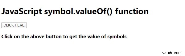 Hàm JavaScript Symbol.valueOf () 