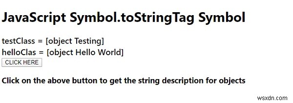 Biểu tượng JavaScript Symbol.toStringTag 