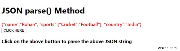 Phương thức phân tích cú pháp JavaScript JSON () 