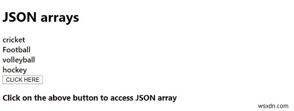 Mảng JavaScript JSON 