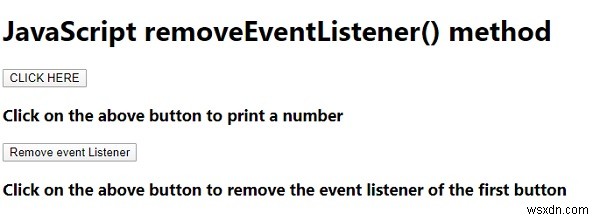 Phương thức JavaScript removeEventListener () với các ví dụ 