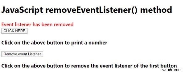 Phương thức JavaScript removeEventListener () với các ví dụ 