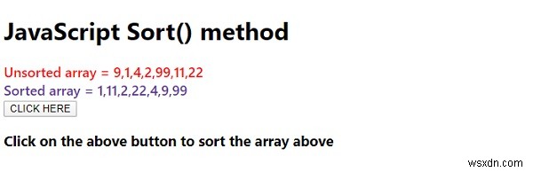 Phương thức JavaScript Sort () 