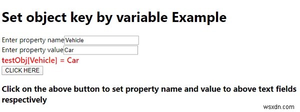 JavaScript - Đặt khóa đối tượng theo biến 