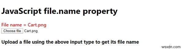 JavaScript Tệp WebAPI Thuộc tính File.name 