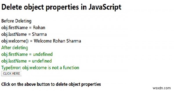 Làm cách nào để xóa thuộc tính đối tượng trong JavaScript? 