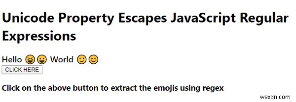 Thuộc tính Unicode thoát khỏi JavaScript Biểu thức chính quy 