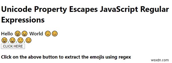 Thuộc tính Unicode thoát khỏi JavaScript Biểu thức chính quy 
