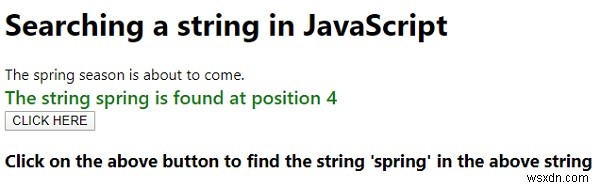 Làm thế nào để tìm kiếm một chuỗi trong JavaScript? 