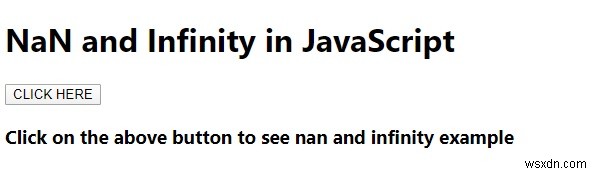 Ví dụ về NaN và Infinity trong JavaScript 