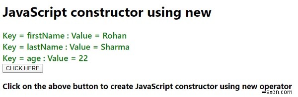 Tạo hàm tạo JavaScript bằng toán tử  mới ? 