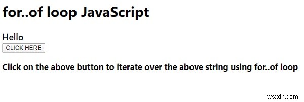 Giải thích cho. . JavaScript vòng lặp .of. 