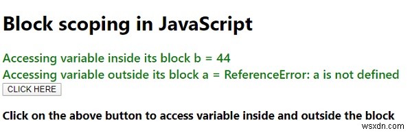 Xác định phạm vi khối trong JavaScript. 
