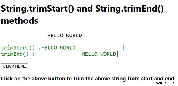 Giải thích các phương thức String.trimStart () &String.trimEnd () trong JavaScript 