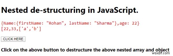 Giải cấu trúc lồng nhau trong JavaScript. 