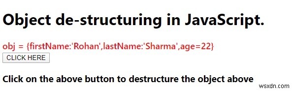 Hủy cấu trúc đối tượng trong JavaScript. 