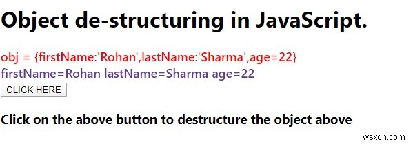 Hủy cấu trúc đối tượng trong JavaScript. 