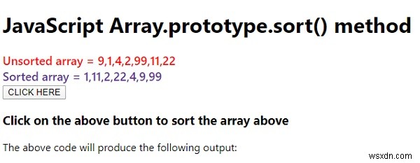 Array.prototype.sort () trong JavaScript. 