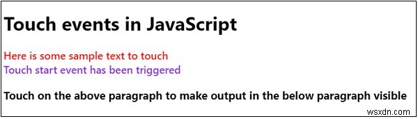 Giải thích các sự kiện chạm trong JavaScript 