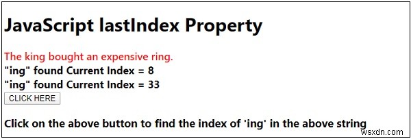 Thuộc tính lastIndex trong JavaScript 