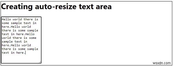 Tạo vùng văn bản tự động thay đổi kích thước bằng JavaScript 