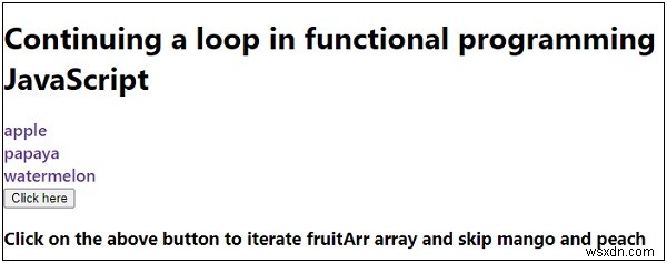 Tiếp tục một vòng lặp trong JavaScript lập trình chức năng. 