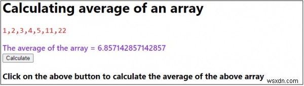 Tính toán trung bình của một mảng trong JavaScript 