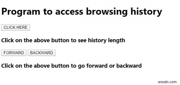 Chương trình JavaScript để truy cập lịch sử duyệt web 