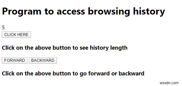 Chương trình JavaScript để truy cập lịch sử duyệt web 