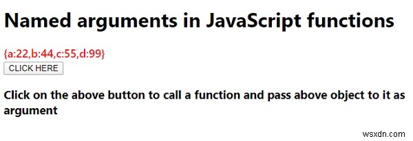 Các đối số được đặt tên trong JavaScript. 