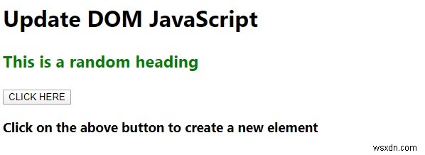 Chương trình JavaScript để cập nhật DOM 