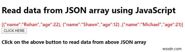Làm cách nào để đọc dữ liệu từ mảng JSON bằng JavaScript? 