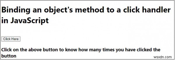 Ràng buộc phương thức của một đối tượng với một trình xử lý nhấp chuột trong JavaScript 