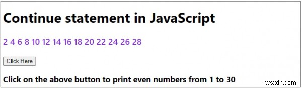Câu lệnh continue trong JavaScript 