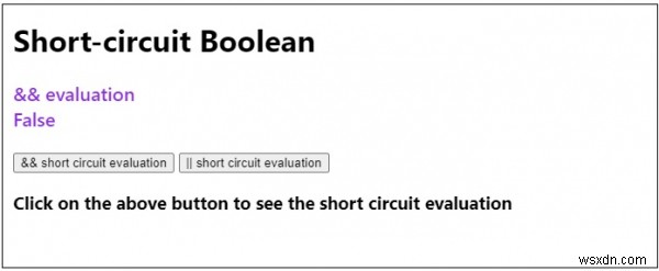 JavaScript-Vòng tròn ngắn trong boolean 