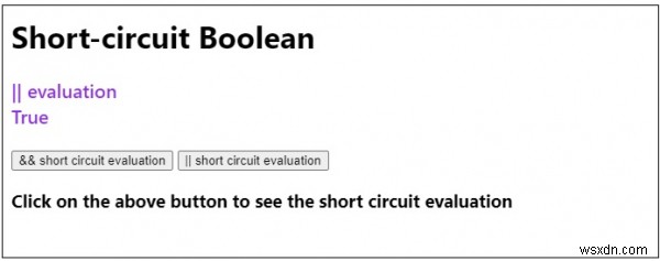 JavaScript-Vòng tròn ngắn trong boolean 