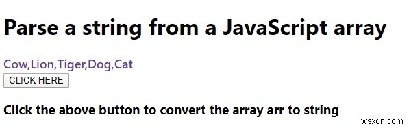 Làm cách nào để phân tích cú pháp một chuỗi từ một mảng JavaScript? 