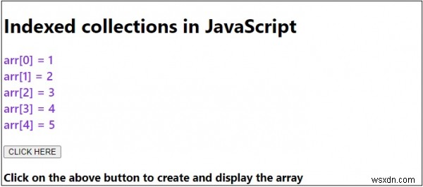 Các bộ sưu tập được lập chỉ mục bằng JavaScript 