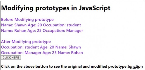 Sửa đổi nguyên mẫu trong JavaScript 