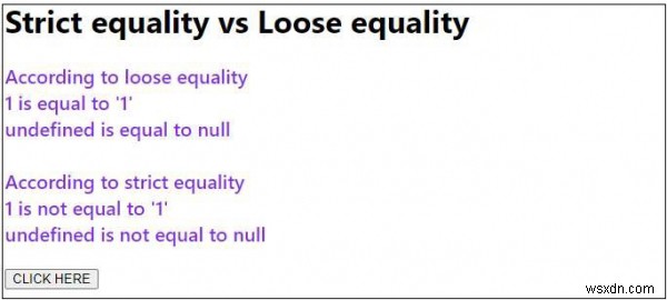 Bình đẳng nghiêm ngặt và bình đẳng lỏng lẻo trong JavaScript. 