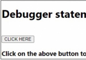Câu lệnh trình gỡ lỗi trong JavaScript 