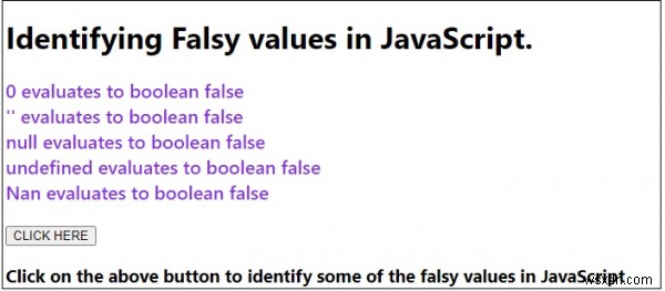Xác định các giá trị Sai trong JavaScript 